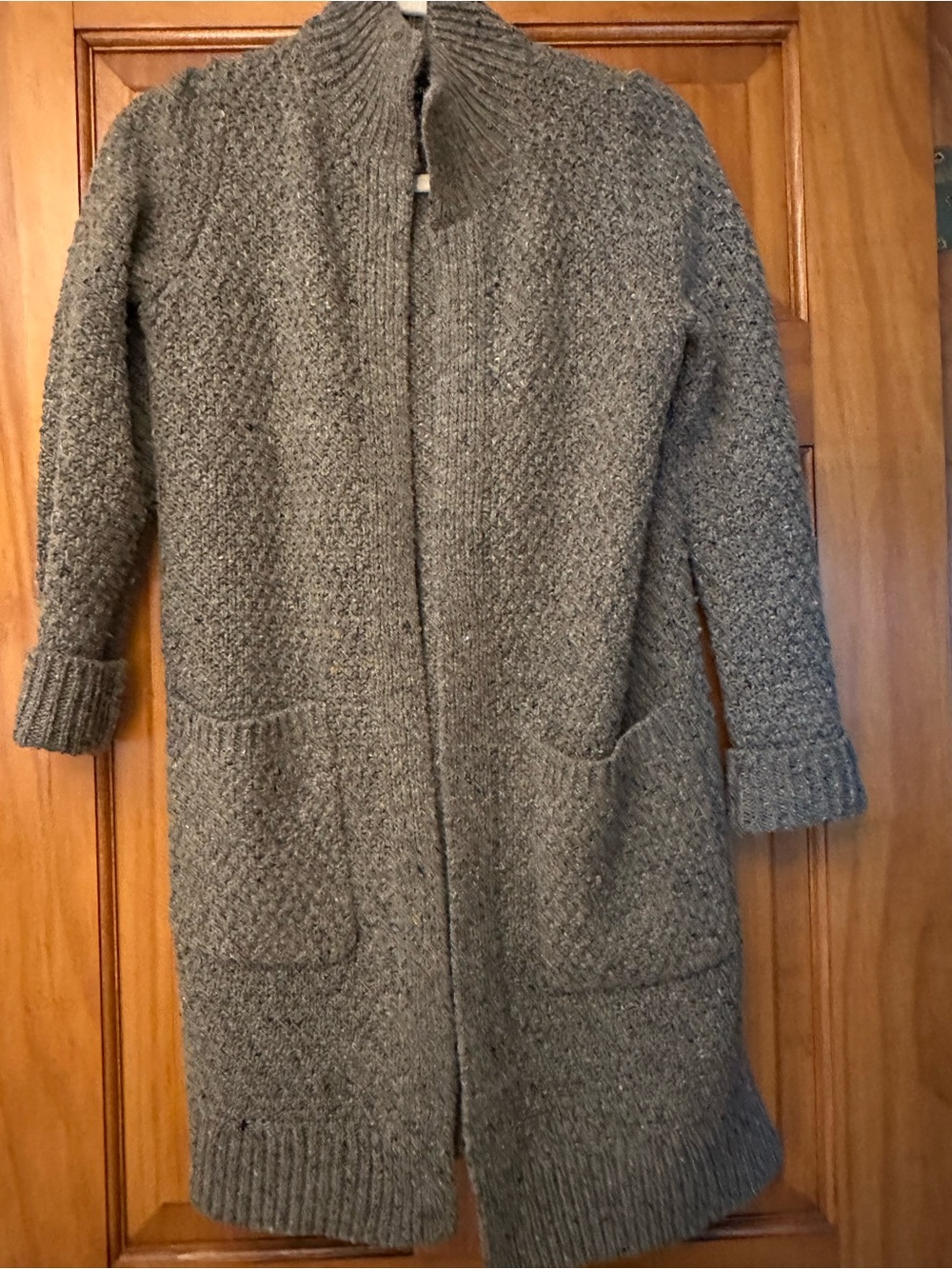 Gray Knit Long Cardigan - Brand: